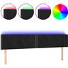 vidaXL Testiera LED nera 183x16x78/88 cm Velluto