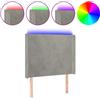 vidaXL Testiera LED Grigio chiaro 93x16x118/128 cm Velluto