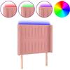 vidaXL Testiera LED Rosa 103x16x118/128 cm Velluto