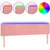 vidaXL Testiera LED Rosa 180x5x78/88 cm Velluto
