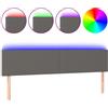 vidaXL Testiera LED grigia 200x5x78/88 cm Pelle finta