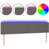 vidaXL Testiera LED grigia 180x5x78/88 cm Pelle finta