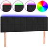 vidaXL Testiera LED nera 144x5x78/88 cm Velluto