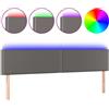 vidaXL Testiera LED grigia 200x5x78/88 cm Pelle finta
