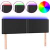 vidaXL Testiera LED nera 144x5x78/88 cm Pelle finta