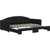 vidaXL Letto da giorno allungabile nero 90x190 cm in velluto