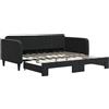 vidaXL Letto da giorno allungabile nero 90x190 cm in velluto