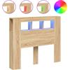 vidaXL Testata LED rovere Sonoma 120x18,5x103,5 cm Materiale a base di legno