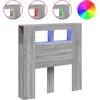 vidaXL Testata LED grigio Sonoma 100x18,5x103,5 cm Materiale a base di legno