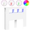 vidaXL Testata LED bianca 120x18,5x103,5 cm Materiale a base di legno