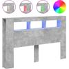 vidaXL testiera LED vidaXL grigio cemento 160x18,5x103,5 cm materiale a base di legno