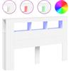 vidaXL Testata LED bianca 160x18,5x103,5 cm Materiale a base di legno