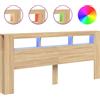 vidaXL Testata LED rovere Sonoma 220x18,5x103,5 cm Materiale a base di legno