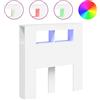vidaXL Testata LED bianca 100x18,5x103,5 cm Materiale a base di legno