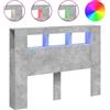 vidaXL Testiera LED Grigio cemento 140x18,5x103,5 cm Materiale ligneo