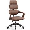 Diablo V-Modular sedia da ufficio sedia direzionale sedia ergonomica poggiatesta rimovibile Similcuoio, marrone