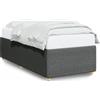 vidaXL Struttura letto in tessuto grigio scuro