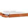 vidaXL Struttura letto con rotelle, marrone cerato, 200 x 200 cm, legno massello di pino