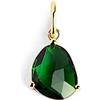 SINGULARU - Charm Birthstones. Argento Sterling 925 con Finitura Placcata Oro 18Kt. Ciondolo con Pietre Colorate. Combinabile con Collana. Gioielli da Donna. Smeraldo