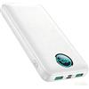 Pxwaxpy Power Bank 26800mAh con Cavi, Powerbank 25W PD QC4.0 Ricarica Rapida USB C Caricatore Portatile con 5 Uscite & LCD Display Batteria Esterna per iPhone 16/15/14/13, Samsung Huawei Pixel etc (Weiß)