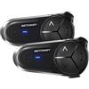 BETOWEY Interfono Moto Bluetooth Coppia BT-S5, Dotato Di Bluetooth V5.3, Audio Multitasking, Due Tipi Di Microfoni, Adatto A 10 Piloti, Confezione Doppia