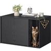 SONGMICS HOME Armadietto per Lettiera, Montaggio Rapido Senza Attrezzi Toolless, Casetta per Gatti Grandi, Porte a Spinta per Aprire, Tecnologia TOOLLESS, Nero Ebano PCL013B03