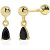 Meissa Orecchini a Goccia con Chiusura a Vite per Donne e Ragazze, Argento Sterling 925 con Pietra Portafortuna Pendente, Orecchini per Cartilagine Ipoallergenici