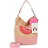 Fritzi aus Preussen Fritzi x Frida Kahlo Izzy07 Limited Canvas Hobo Bag borsa a spalla donna borsa hobo grande canvas capiente con chiusura magnetica uso quotidiano 37 x 27 x 17 cm - Turchese, Rosa, Viola, Beige, Verde