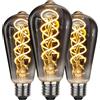 LUVZOOR 3 Pezzi Lampadine LED E27 Edison, 6W 2700K Lampadina Vintage Dimmerabile ST64 Retro Lampada LED Bianco Caldo per Casa, Bar, Sbarra, Illuminazione Retrò