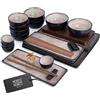 Moritz & Moritz Set Sushi Giapponese - Set Sushi per 4 Persone - 29 Pezzi - Set per Servire il Sushi con 3 Piatti per Sushi - 4x Piatti Sushi Giapponesi, Ciotola per Miso, Ciotoline e Bacchette