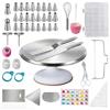 OFFASST 144 Pezzi Kit Pasticceria Professionale con Vassoio Rotante in Lega di Alluminio - Set Utensili da Pasticceria per Adulti, Principianti e Adolescenti