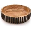 Indus Lifespace Porta frutta in legno di mango per piano di lavoro in cucina, porta frutta per decorazione in stile country, centrotavola (10 x 10 x 2,5 pollici / 25,4 x 25,4 x 6,3 cm)