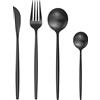 Bestdin set posate 6 persone, 24 pezzi set di posate, posate acciaio inox con coltelli, forchette, cucchiai, lavabili in lavastoviglie, colore nero opaco