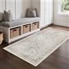GENIMO - Tappeto Vintage 80x150cm - Antiscivolo, Lavabile in Lavatrice - Per Camera da Letto, Scrivania, Angolo Relax - MARRONE TORTORA