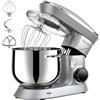 Vezzio Impastatrice Planetaria Vezzio Impastatrice Elettrico 1500W Robot da Cucina 10 Velocità con 8.5 Litri Ciotola di Acciaio Inossidabile,Sbattitore Frusta, Gancio per Impastare (Argento)