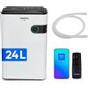 MEDION Deumidificatore MEDION con app e controllo vocale (serbatoio dell'acqua da 5L, fino a 40m², prestazioni di deumidificazione 24L/giorno, potenza massima 280W, 2 livelli di velocità, funzionamento touch