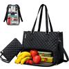 Jinfanshurich Borsa per il pranzo da donna 2 in 1, borsa per laptop da 15,6 pollici e borsa per il pranzo isolata, elegante borsa da ufficio e da lavoro con scomparto per computer portatile e