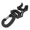 equlup Clip per Immersione, Doppio Portagomma BCD Fermo Regolatore Portatubo a Bassa Pressione con Fibbia a Moschettone per Immersioni Subacquee Snorkeling(Nero)