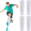 EUPSIIU 2 Paia Parastinchi da Calcio, Reggi Parastinchi Calcio, Maniche ad Alta Elasticità, Calzettoni Calcio, Traspiranti Calze Compressione, Partita di Calcio Protezione Gambe Maniche