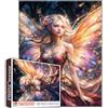 Tucocoo Elegante Regina delle Fate Puzzle 1000 Pezzi Notte Incantata Ali Luminose Fiori Decorazione Regalo per Donne Amanti