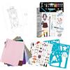 Buki France Taccuino di Moda Manga - Kit Creazione Stylisme A5 - 30 Pagine da colorare e Personalizzare, matite acquerellabili, Adesivi e Stencil Inclusi, a Partire da 8 Anni, BUKI France - CM201
