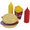 Chicos - My first Stem delicious burger | Set gioco di imitazione hamburger con 28 pezzi creativi da colorare e ritagliare | Da 3 anni (83022)