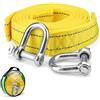 FINELYCR Cinghia Traino Auto, 4M x 4,3 CM Corda Traino Auto 5 T (11.000 libbre), Cinghia di Traino con Borsa Portaoggetti e 2 Ganci a U Ispessiti, per Traino e Recupero di Veicoli