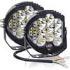 PICAA 2 Pezzi 5 Pollici 50W Rotondo Faro da Lavoro Led Fuoristrada, Bianco 6000K 12V 24V Barra Led Impermeabile per Auto Camion 4x4 Trattore SUV ATV Moto