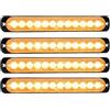 YOJZMA 4Pcs Luce stroboscopica emergenza, 12 LED Ambra Luce lampeggiante | Montaggio a Superficie Luci segnalazione emergenza, 9 modalità, 12V-24V, per Veicoli Costruzione, Camion, Fuoristrada