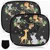 Vuletc 2 Pezzi Parasole Auto Bambini con Protezione UV, Tendine Parasole Auto Bambini 45x36,5 cm con 8 Ventose e Simpatico Animale Universale Protezione Solare e UV (Animali della vite)