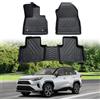 ECOZEN Tappetini Abitacolo per Toyota RAV4 PHEV Plug-in Hybrid 2023-2025 Tappetini in TPE antiscivolo impermeabile battitacco in gomma rinforzato, bottoni di fissaggio, tutte le stagioni, bordo alto