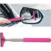 CGEAMDY CGEMDY Tergicristalli Per Specchietto Retrovisore Auto, Telescopico Spazzole Tergicristallo Retrovisore Portatile, Multi-categoria Auto Universale, Facile da Trasportare Durevole (Rosa)