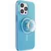 PopSockets Custodia per iPhone 15 Pro Max con impugnatura rotonda compatibile con MagSafe®, custodia per iPhone 15 Pro Max, compatibile con ricarica wireless, blu opalescente