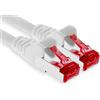 1aTTack.de 1x 30m Cavo patch CAT6 S/FTP PIMF Cavo di rete schermato CAT.6 RJ45 Cavo Ethernet DSL LAN Router Switch Modem Patch Panel - Bianco - 1 pezzo